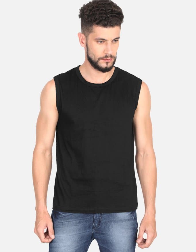 Basic Black Men's Sleeveless T-Shirt