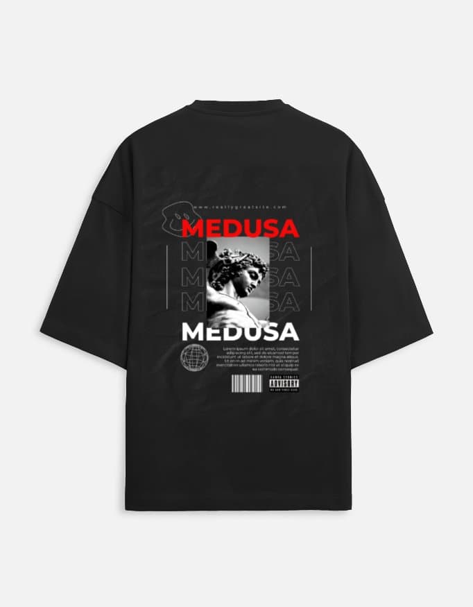 MEDUSA BACK UNISEX TERRY OVERSIZED TEE